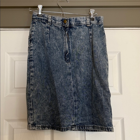 80’s Denim Blue Women's Pencil Skirt - Picture 1 of 6
